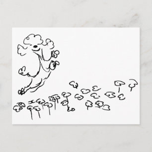 Carte Postale Tchiot Caniche Printanier