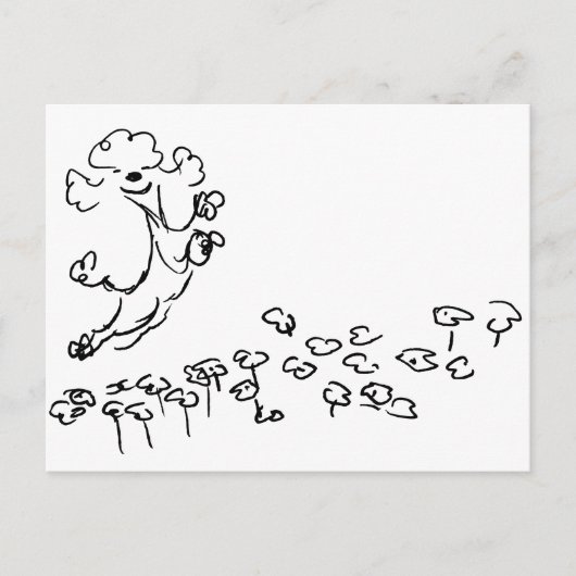 Carte Postale Tchiot Caniche Printanier (Devant)