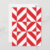 Carte Postale Tchry Red Geometric Deco Cube Pattern (Devant / Derrière)