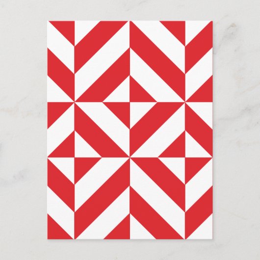 Carte Postale Tchry Red Geometric Deco Cube Pattern (Devant)
