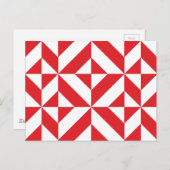 Carte Postale Tchry Red Geometric Deco Cube Pattern (Devant / Derrière)