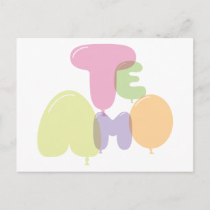 Carte Postale Te amo - Je vous aime en espagnol