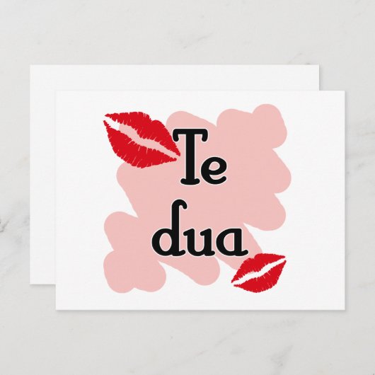 Carte Postale Te dua - Albanais - Je t'aime (Devant / Derrière)