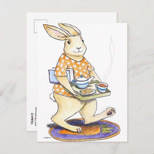 Carte postale Tea And Cookies Hare (Devant / Derrière)