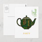 Carte Postale Tea Party - Black Teapot (Devant / Derrière)