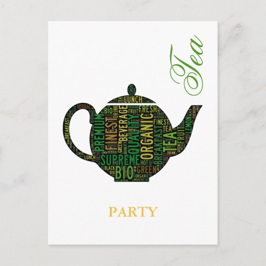 Carte Postale Tea Party - Black Teapot (Devant)