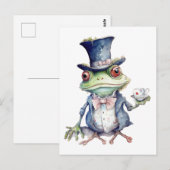 Carte Postale Tea Party crapaud en haut du chapeau (Devant / Derrière)