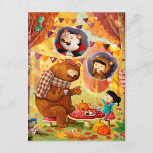 Carte Postale Tea Party d'Halloween (Devant)