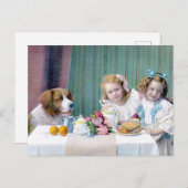 Carte Postale Tea Party vintage (Devant / Derrière)
