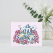Carte Postale Tea Pot and Roses (Debout devant)