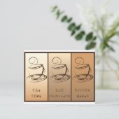 Carte Postale Tea time, Hot chocolate, Coffee break (Debout devant)