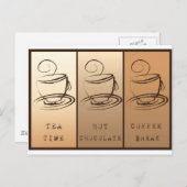 Carte Postale Tea time, Hot chocolate, Coffee break (Devant / Derrière)