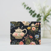 Carte Postale Tea Time, motif vintage pittoresque (Debout devant)