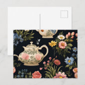 Carte Postale Tea Time, motif vintage pittoresque (Devant / Derrière)