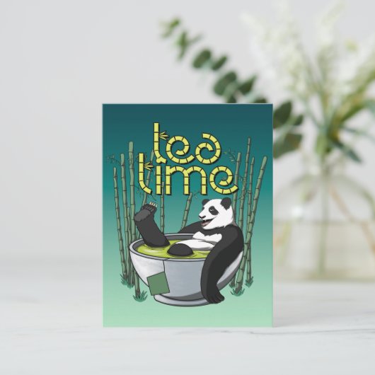 Carte Postale Tea Time Panda (Debout devant)