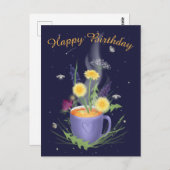 Carte postale Tea Time Summer Flowers (Devant / Derrière)