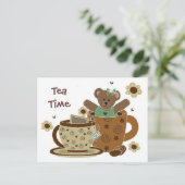 Carte postale Tea Time Teddy Bear (Debout devant)