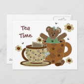 Carte postale Tea Time Teddy Bear (Devant / Derrière)