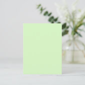 Carte Postale Tea vert pastel Feuille couleur solide (Debout devant)