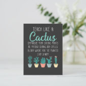Carte Postale Teach Like A Cactus Teacher Back To School (Debout devant)