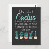 Carte Postale Teach Like A Cactus Teacher Back To School (Devant / Derrière)