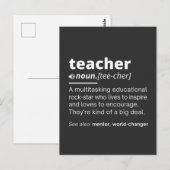 Carte Postale Teacher Definition - Funny Teaching School Teacher (Devant / Derrière)