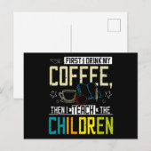 Carte Postale Teacher et Coffee (Devant / Derrière)