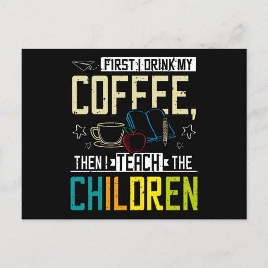 Carte Postale Teacher et Coffee (Devant)