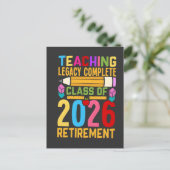 Carte Postale Teaching Legacy Complete Class of 2026 Retirement (Debout devant)