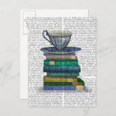 Carte Postale Teacup et livres (Devant / Derrière)