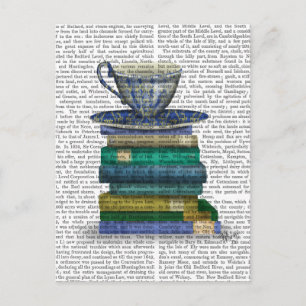 Carte Postale Teacup et livres