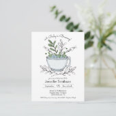 Carte Postale Teacup Floral Tea Party Baby shower Pos (Debout devant)