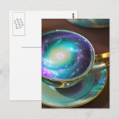 Carte Postale Teacup rempli avec la Galaxie (Devant / Derrière)