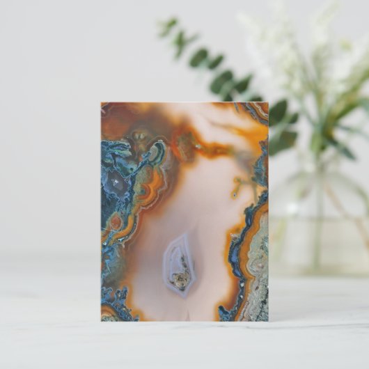 Carte Postale Teal et Rust Agate (Debout devant)