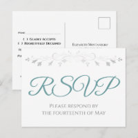 Teal sur Simple Élégant Mariage RSVP