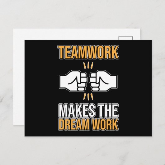 Carte Postale Team Work Makes Dream Work Employee Appreciation G (Devant / Derrière)