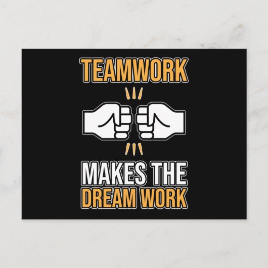 Carte Postale Team Work Makes Dream Work Employee Appreciation G (Devant)