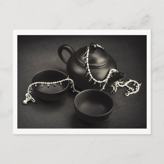 Carte Postale Teapot & Bijoux en argent, Tea house / décoration (Devant)