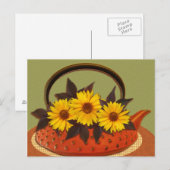 Carte Postale teapot bouquet (Devant / Derrière)