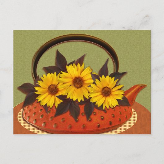 Carte Postale teapot bouquet (Devant)
