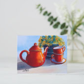 Carte postale Teapot rouge et Teapup (Debout devant)