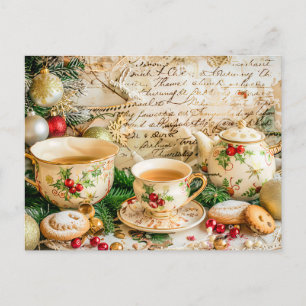 Carte Postale Teapot Set de Christmas