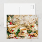 Carte Postale Teapot Set de Christmas (Devant / Derrière)