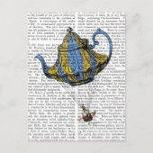 Carte Postale Teapot volant 3 bleu et jaune (Devant)