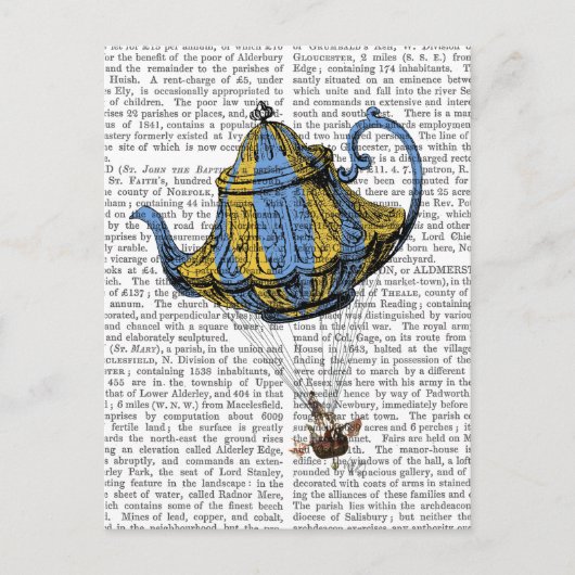 Carte Postale Teapot volant 3 bleu et jaune (Devant)