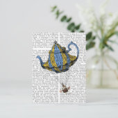 Carte Postale Teapot volant 3 bleu et jaune (Debout devant)