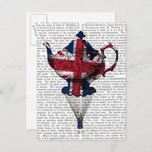 Carte Postale Teapot volant Union Jack (Devant / Derrière)