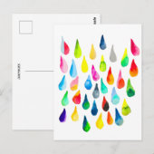 Carte Postale Teardrops watercolor colorful whimsical (Devant / Derrière)