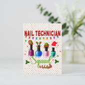 Carte Postale Technicien de clou de Noël Propriétaires du salon  (Debout devant)