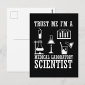 Carte Postale Technicien de laboratoire médical drôle humour sci (Devant / Derrière)
